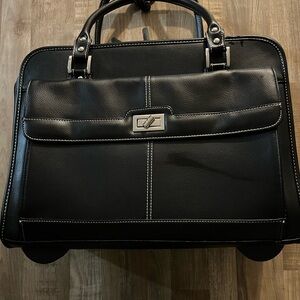 Black Leather Men's Briefcase